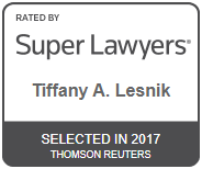Rated By Super Lawyers | Tiffany A. Lesnik | Selected in 2017 | Thomson Reuters